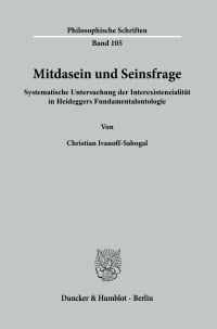 Cover Mitdasein und Seinsfrage