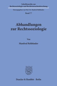 Cover Abhandlungen zur Rechtssoziologie