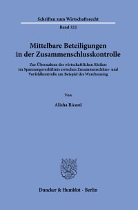 Cover Mittelbare Beteiligungen in der Zusammenschlusskontrolle