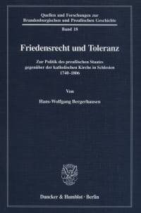 Cover Friedensrecht und Toleranz