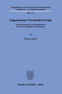 Cover Angemessene Vorstandsverträge