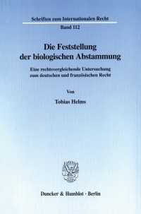 Cover Die Feststellung der biologischen Abstammung