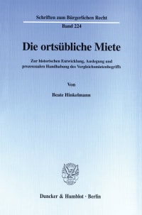 Cover Die ortsübliche Miete