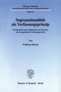 Cover Supranationalität als Verfassungsprinzip