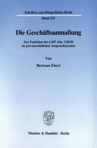 Cover Die Geschäftsanmaßung