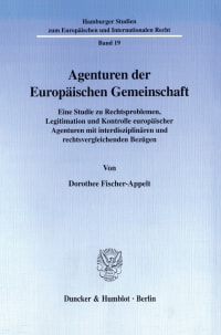 Cover Agenturen der Europäischen Gemeinschaft