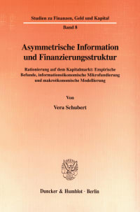 Cover Asymmetrische Information und Finanzierungsstruktur