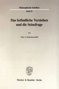 Cover Das befindliche Verstehen und die Seinsfrage