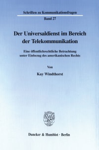 Cover Der Universaldienst im Bereich der Telekommunikation