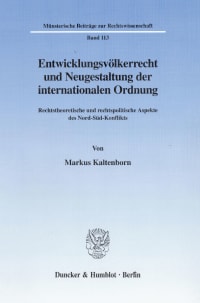 Cover Entwicklungsvölkerrecht und Neugestaltung der internationalen Ordnung