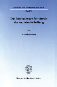 Cover Das internationale Privatrecht der Arzneimittelhaftung