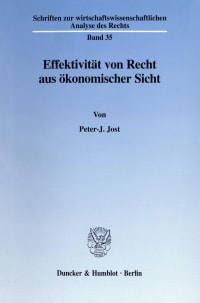 Cover Effektivität von Recht aus ökonomischer Sicht