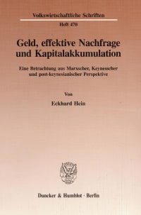 Cover Geld, effektive Nachfrage und Kapitalakkumulation