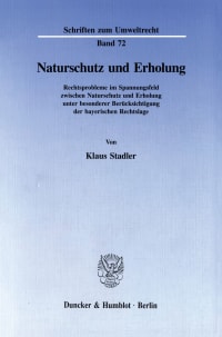 Cover Naturschutz und Erholung