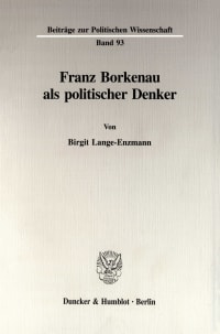 Cover Franz Borkenau als politischer Denker