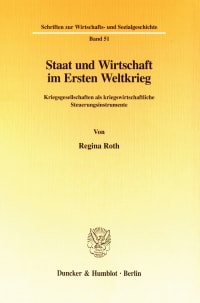 Cover Staat und Wirtschaft im Ersten Weltkrieg