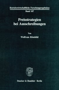 Cover Preisstrategien bei Ausschreibungen