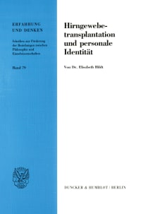 Cover Hirngewebetransplantation und personale Identität