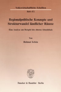 Cover Regionalpolitische Konzepte und Strukturwandel ländlicher Räume