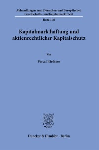 Cover Kapitalmarkthaftung und aktienrechtlicher Kapitalschutz