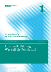 Cover Finanzielle Bildung: Was soll die Politik tun?