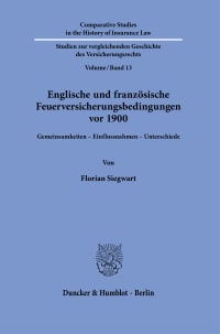 Cover Englische und französische Feuerversicherungsbedingungen vor 1900