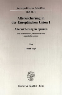 Cover Alterssicherung in der Europäischen Union I