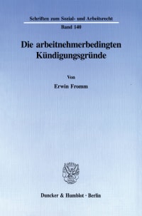 Cover Die arbeitnehmerbedingten Kündigungsgründe