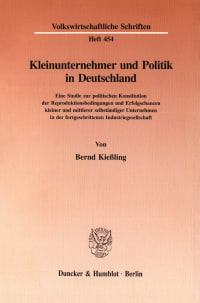 Cover Kleinunternehmer und Politik in Deutschland