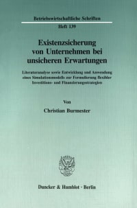 Cover Existenzsicherung von Unternehmen bei unsicheren Erwartungen