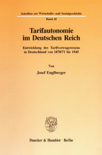 Cover Tarifautonomie im Deutschen Reich