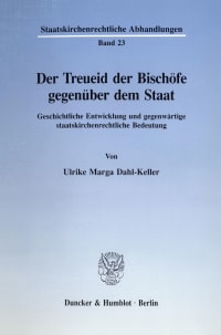 Cover Der Treueid der Bischöfe gegenüber dem Staat