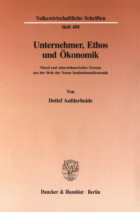 Cover Unternehmer, Ethos und Ökonomik