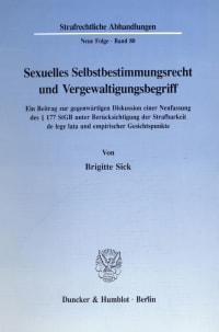 Cover Sexuelles Selbstbestimmungsrecht und Vergewaltigungsbegriff