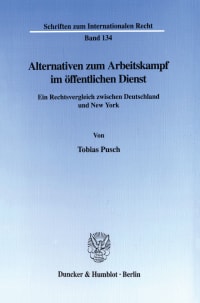 Cover Alternativen zum Arbeitskampf im öffentlichen Dienst