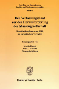 Cover Der Verfassungsstaat vor der Herausforderung der Massengesellschaft