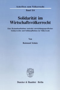 Cover Solidarität im Wirtschaftsvölkerrecht