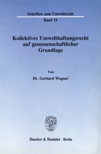 Cover Kollektives Umwelthaftungsrecht auf genossenschaftlicher Grundlage