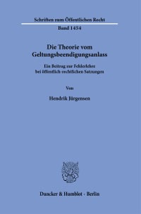 Cover Die Theorie vom Geltungsbeendigungsanlass