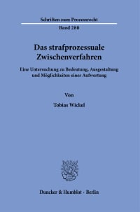 Cover Das strafprozessuale Zwischenverfahren