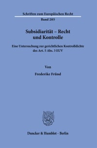 Cover Subsidiarität – Recht und Kontrolle