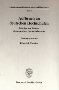 Cover Aufbruch an deutschen Hochschulen