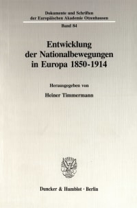 Cover Entwicklung der Nationalbewegungen in Europa 1850-1914