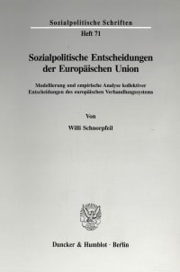 Cover Sozialpolitische Entscheidungen der Europäischen Union