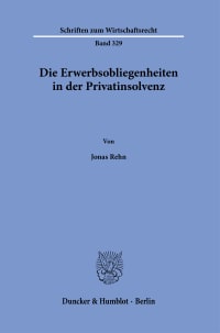 Cover Die Erwerbsobliegenheiten in der Privatinsolvenz