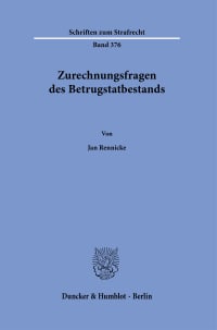 Cover Zurechnungsfragen des Betrugstatbestands