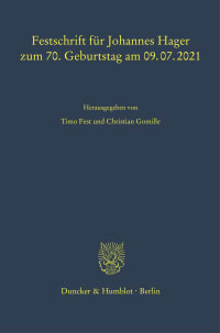 Cover Festschrift für Johannes Hager zum 70. Geburtstag am 09.07.2021