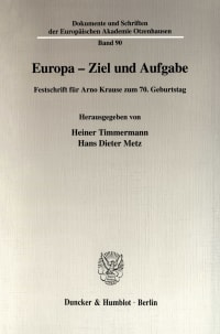 Cover Europa - Ziel und Aufgabe