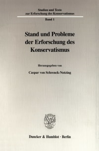 Cover Stand und Probleme der Erforschung des Konservatismus