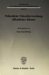 Cover Polizeiliche Videoüberwachung öffentlicher Räume